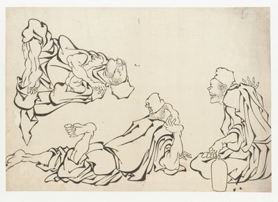18世紀後半から19世紀初頭にかけての酒の試合。 作： Katsushika Hokusai
