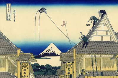 江戸駿河街三井商店写生図（1830年頃）（木版画 作： Katsushika Hokusai