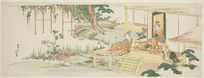 藤を愛でる 作： Katsushika Hokusai