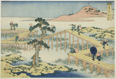 連載「諸国名橋奇景」より 三河八橋古都 作： Katsushika Hokusai