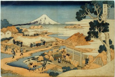 駿河県片倉の茶畑から見た富士山 作： Katsushika Hokusai