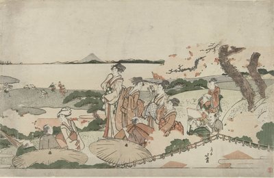 御殿山の桜を愛でる 作： Katsushika Hokusai