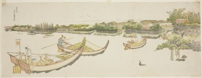 隅田川の米を運ぶ船 作： Katsushika Hokusai