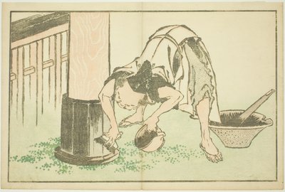 北斎写実画譜 寺院の職人 作： Katsushika Hokusai