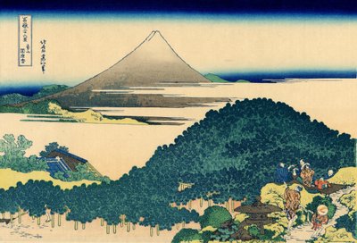 江戸・青山のクッション松 1830年頃（木版画 作： Katsushika Hokusai