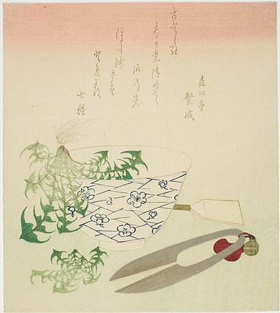 新年のタンポポ 作： Katsushika Hokusai