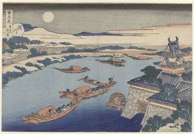 月明かりの淀川 淀川（オブジェのタイトル） 雪月花（連載タイトル） 雪月花 作： Katsushika Hokusai