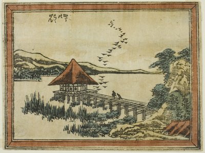 近江八景 堅田落雁 堅田落雁 作： Katsushika Hokusai