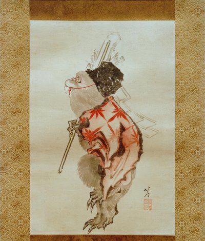 訓練された猿 作： Katsushika Hokusai