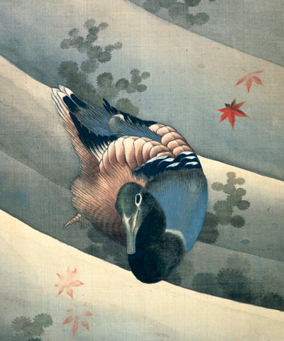 アヒルの水泳、1847年 作： Katsushika Hokusai
