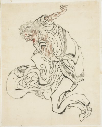 女性鬼（民話イラスト）、ca。 1815-49（紙にインクと色） 作： Katsushika Hokusai