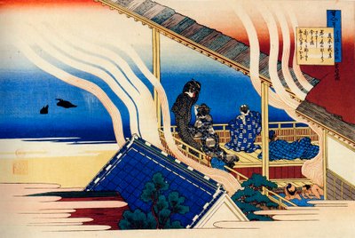 百人の詩人による百の詩シリーズ：藤原義孝、c1830。 作： Katsushika Hokusai