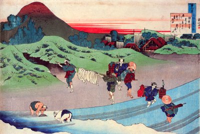 「百人の詩人による百人の詩」シリーズから：ジート・テンノ、c1830。 作： Katsushika Hokusai