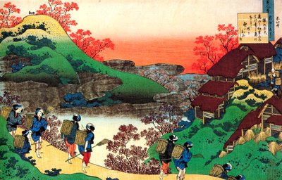 百人の詩人による百の詩シリーズ：猿丸太夫、c1830。 作： Katsushika Hokusai