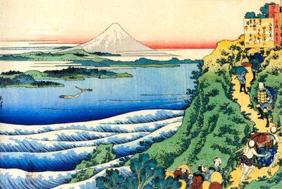 「百人の詩人による百の詩：山部の赤人」c1830から。 作： Katsushika Hokusai