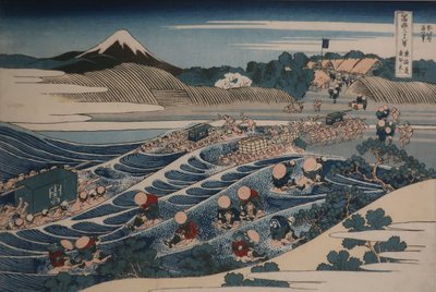 東海道金谷から見た富士山 作： 北斎勝鹿