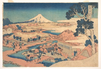 『富士山三十六景』シリーズより、「駿河・片倉茶園の富士」（『富士山三十六景』） 作： Katsushika Hokusai