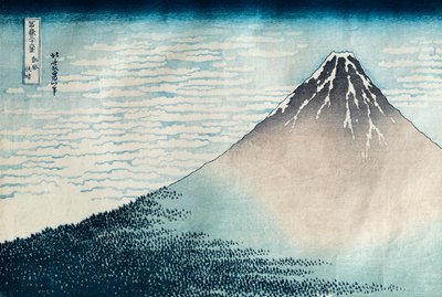 「快晴の富士」、シリーズ「富士山の36の眺め」（富岳三十六景）（木版画）（77485および394も参照） 作： Katsushika Hokusai