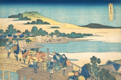 越前国福井橋 越前福井の橋 リマーカブル… 1830年。 作： Katsushika Hokusai