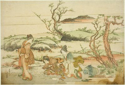 アルバム「春の富士」より 春の青物拾い 作： Katsushika Hokusai