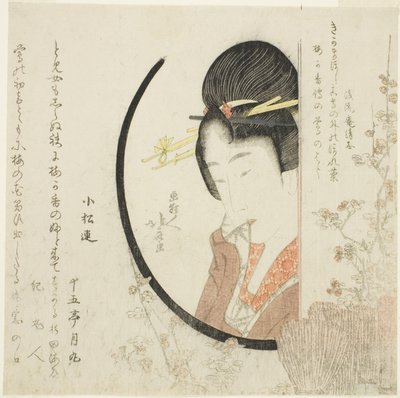 窓辺の少女 作： Katsushika Hokusai
