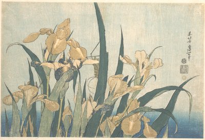 バッタとアイリス 作： Katsushika Hokusai