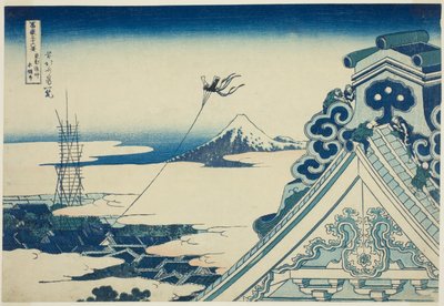 本願寺 手ＭＰぇ あｔ 浅草 員 江戸 （トト 浅草 本願寺）、 ｆろｍ テェ セリエｓ ”ティｒｔｙー氏ｘ ヴィエｗｓ おｆ も運ｔ フジ （富岳 傘寿六桂）” 作： Katsushika Hokusai