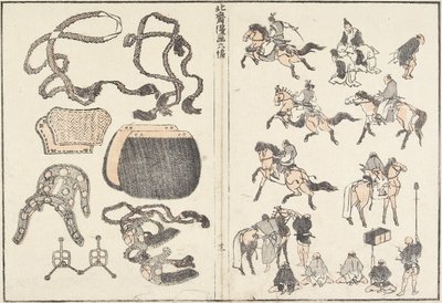 馬のライダーとハーネス、1817 作： Katsushika Hokusai