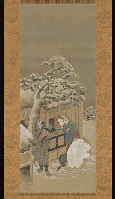 あるお店の前で 作： Katsushika Hokusai