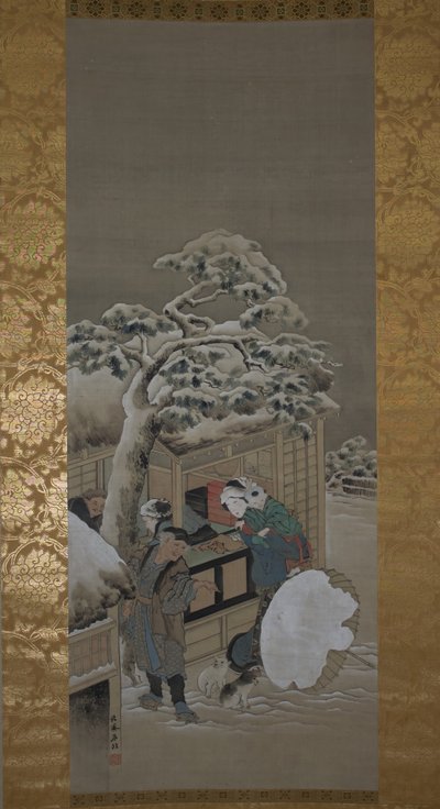 店の前、1780年 作： Katsushika Hokusai