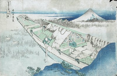 上州、牛堀、ヘタチのシリーズから19世紀の富士の36のビュー（色の木版画） 作： Katsushika Hokusai