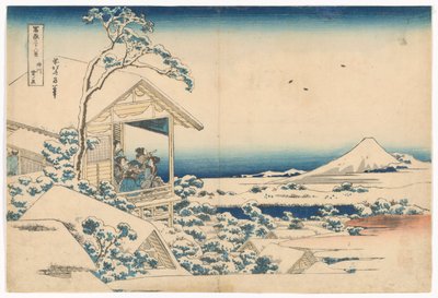 富嶽三十六景 雪の朝の小石川 作： Katsushika Hokusai