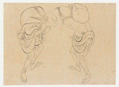 労働者、18 世紀後半から 19 世紀初頭。 作： Katsushika Hokusai