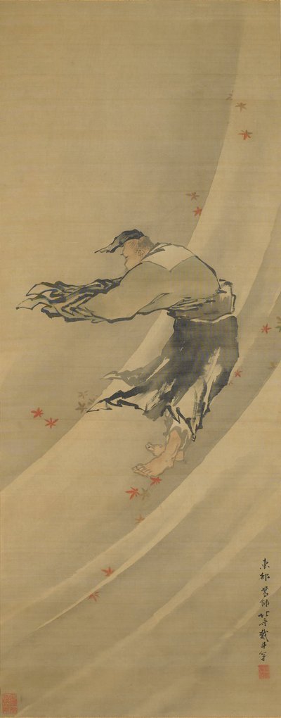 風の中の列子 作： Katsushika Hokusai