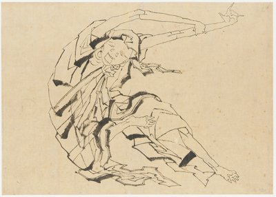 腕を伸ばす男、江戸時代、19世紀。 作： Katsushika Hokusai