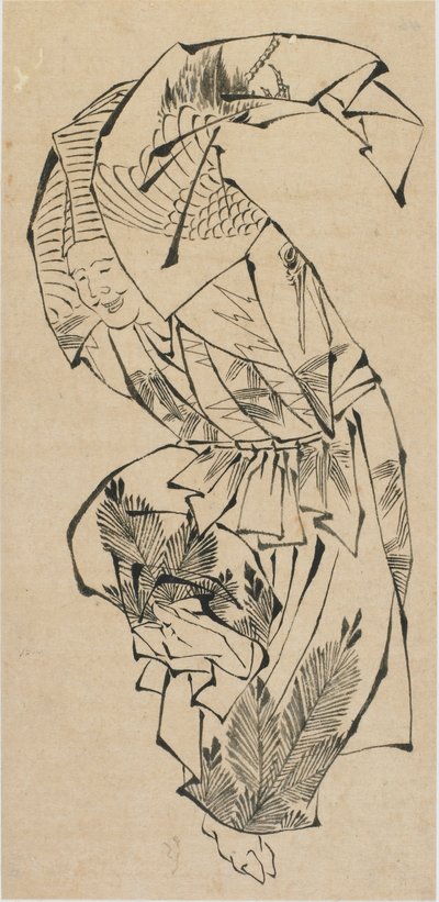 男性ダンサー、漫才、18 世紀後半から 19 世紀初頭。 作： Katsushika Hokusai