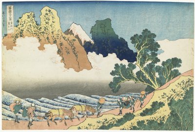 身延川と富士山を裏から見た、1831-1834 作： Katsushika Hokusai