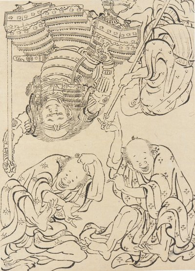 18世紀後半から19世紀初頭の雑多な人物。 作： Katsushika Hokusai