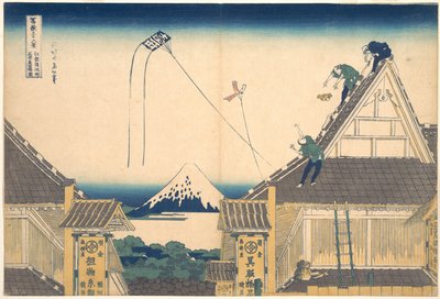 『富嶽三十六景』シリーズより、「江戸・駿河町の三井店（江戸駿河町三井店略図）」 作： 北斎勝鹿