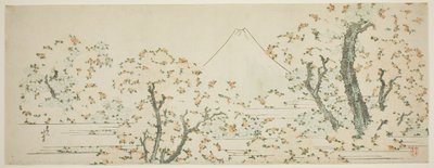 桜満開の富士山 作： Katsushika Hokusai