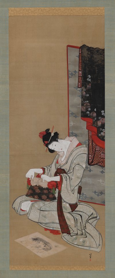 正月の風習：正月の吉夢を願う 江戸時代 1806-1811。 作： Katsushika Hokusai