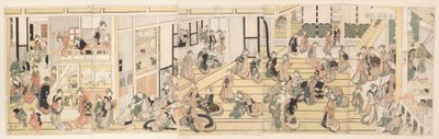 吉原の「荻屋」遊郭での元日 作： Katsushika Hokusai