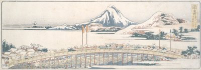 春の風物詩 五十三次より 岡崎 作： Katsushika Hokusai
