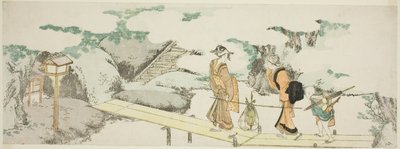 歩道橋の上 作： Katsushika Hokusai
