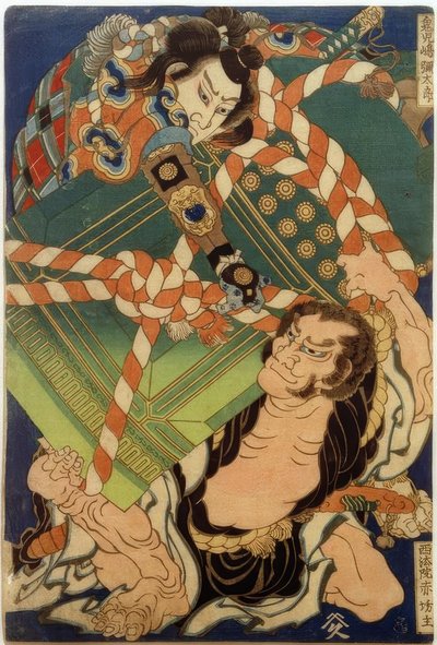 鬼島やたろうと聖法院赤穂 作： Katsushika Hokusai