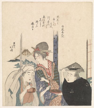 神々の大黒と弁天のパロディ 作： Katsushika Hokusai