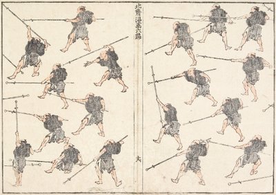 長柄剣の練習 作： Katsushika Hokusai