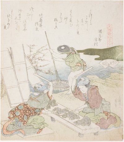 紙のリサイクル、『The Fulling-block Shell』の挿絵 作： Katsushika Hokusai