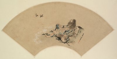 1700年代から1849年にかけて、鳥を観察する海での立石。 作： Katsushika Hokusai