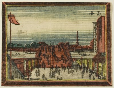 オランダ画江戸八景 両国橋 作： Katsushika Hokusai